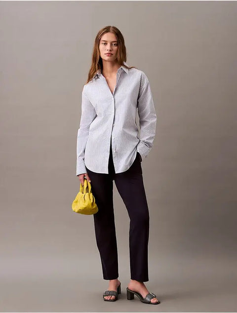 Calvin Klein Women's Navy Ponte Cropped Straight Baritone Trouser | Calvin Klein In Lebanon