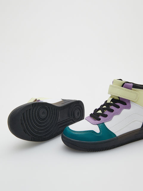 Colorful sneakers with a white background