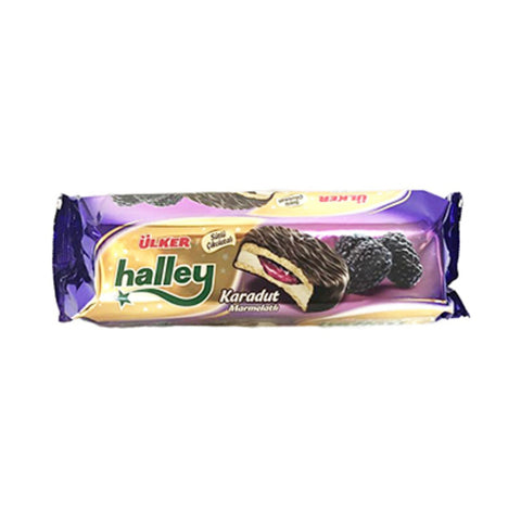 Packaged snack with 'Halley' branding on a white background