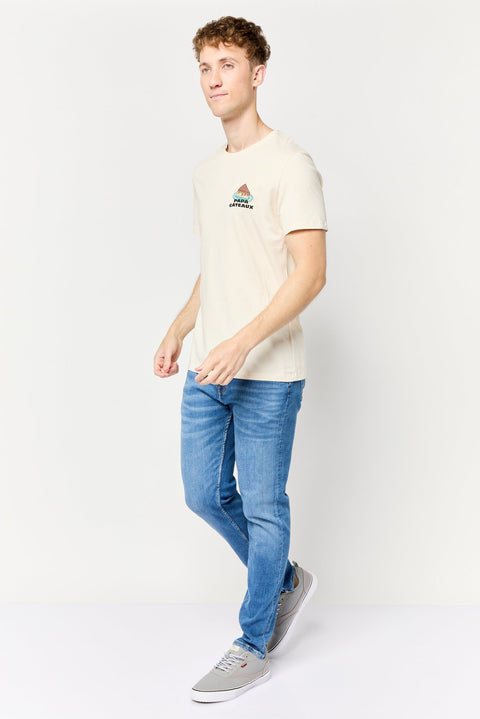Celio Men's Beige Papa Gateaux Graphic Print T-Shirt | Celio In Lebanon