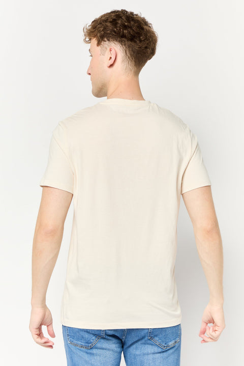 Celio Men's Beige Papa Gateaux Graphic Print T-Shirt | Celio In Lebanon
