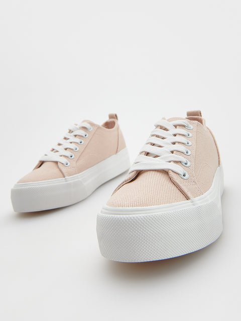 Reserved Girl's Peach Thick Flatform Sneakers | Reserved In Lebanon