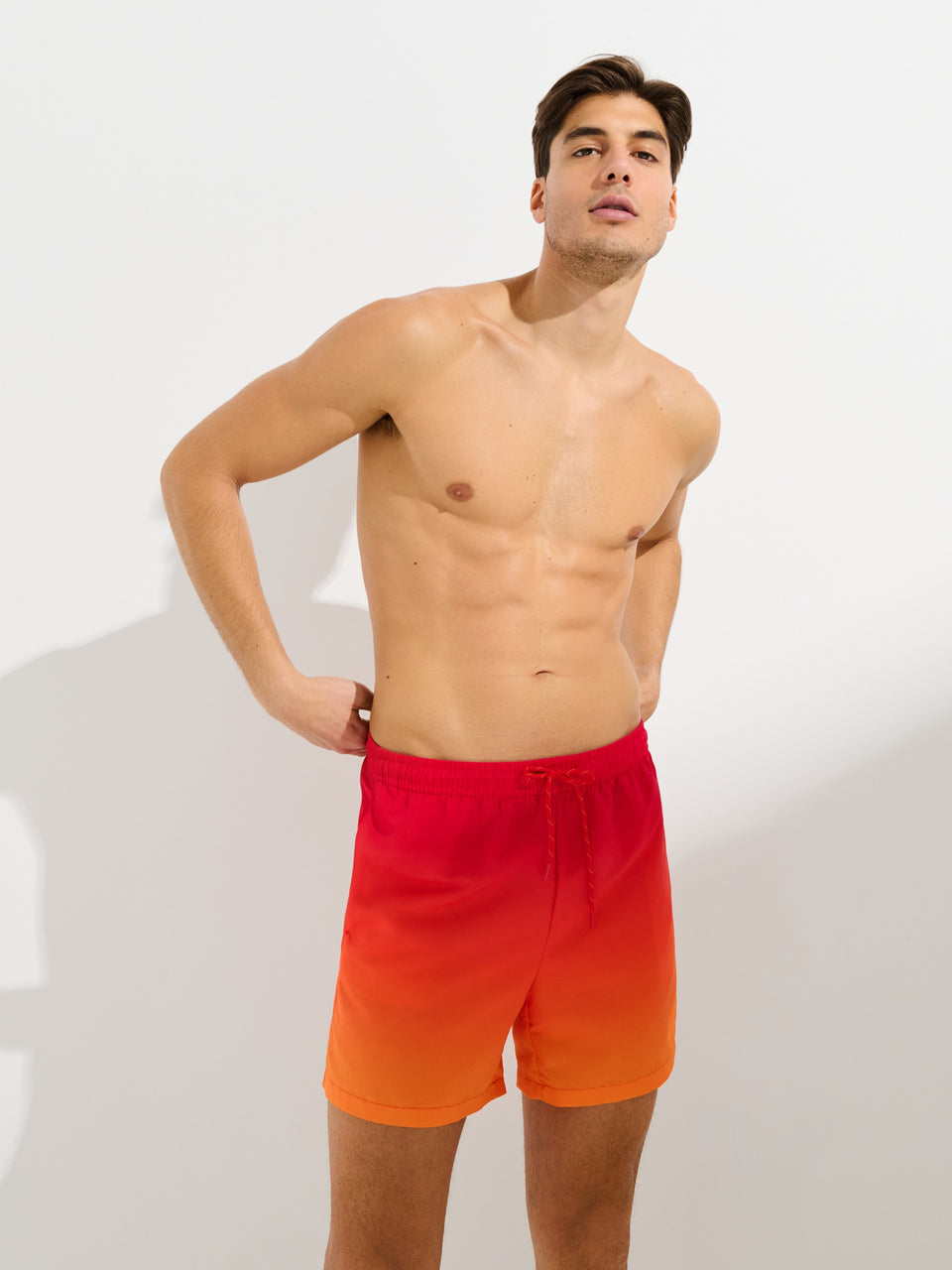 Sinsay Men's Red/Yellow Swimming Ombre effect Shorts| Sinsay in Lebanon