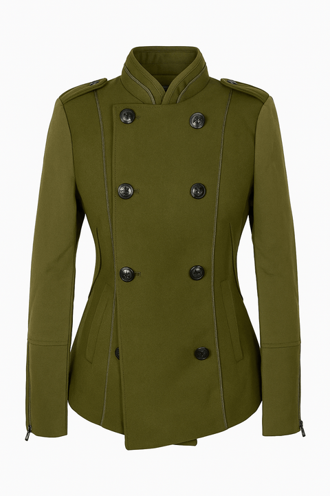 Only Women's Army Green Double Breasted Coat | Only In Lebanon