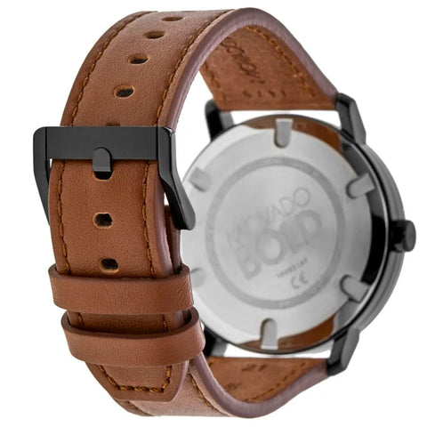 Movado Bold Men’s Black Dial & Cognac Leather Watch | Sinsay in Lebanon