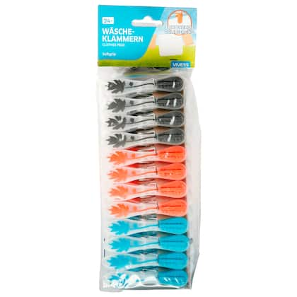 Vivess Multicolor & Softgrip Clothes Pegs Pack Of 24pcs | Vivess In Lebanon