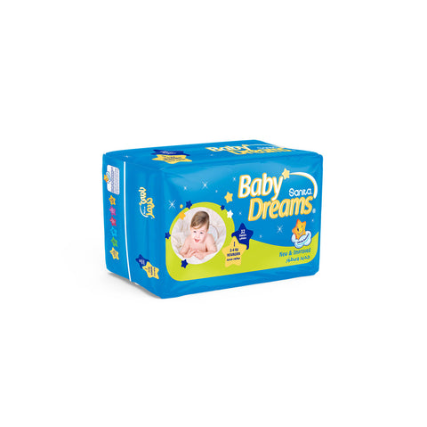 Sanita Baby Dreams New Born Diaper Size 1 (2-4KG) 32 Count | Sanita In Lebanon