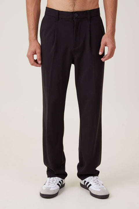 Cotton On Men's Black Relaxed Pleated Pant | Cotton On In Lebanon