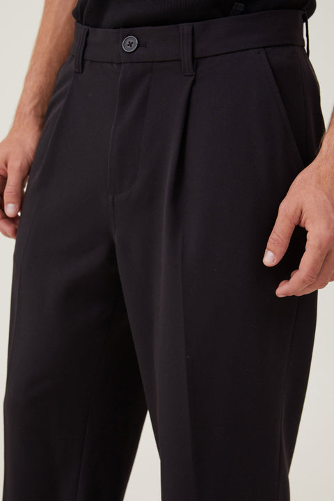 Cotton On Men's Black Relaxed Pleated Pant | Cotton On In Lebanon