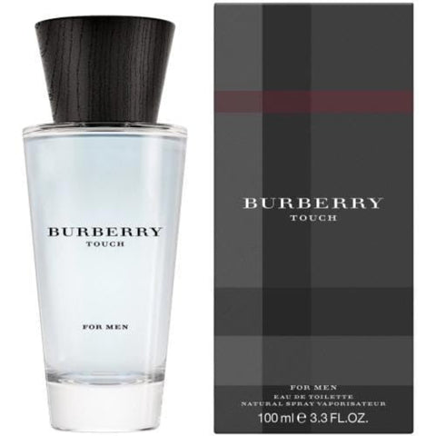 Burberry Touch for Men perfume bottle and packaging on a white background