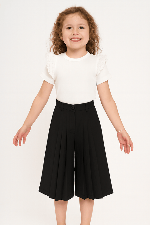 Boboli Girl's Black Wide Leg Pants| Boboli in Lebanon