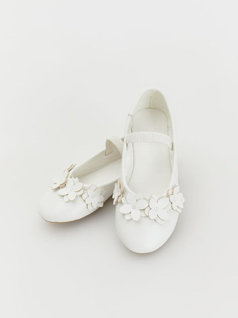Reserved Girl's White Applique Ballerina  | Reserved In Lebanon