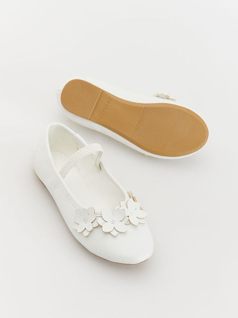 Reserved Girl's White Applique Ballerina  | Reserved In Lebanon