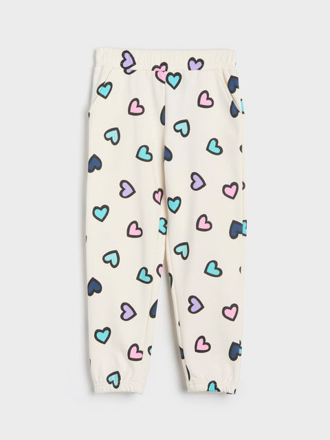 Sinsay Baby Girl's White Multi Heart Printed Sweatpant|Sinsay In Lebanon