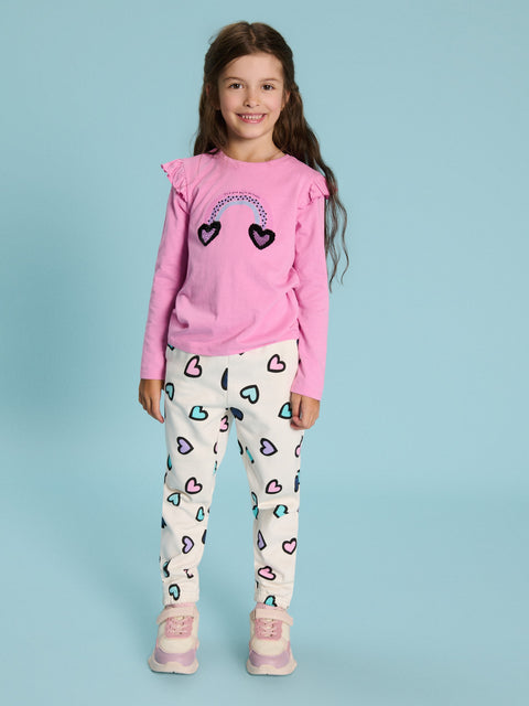Sinsay Baby Girl's White Multi Heart Printed Sweatpant|Sinsay In Lebanon