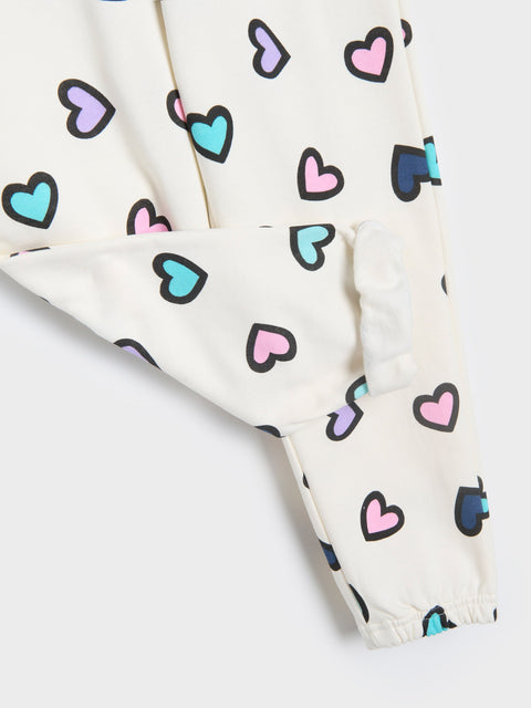 Sinsay Baby Girl's White Multi Heart Printed Sweatpant|Sinsay In Lebanon