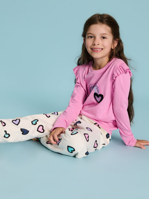 Sinsay Baby Girl's White Multi Heart Printed Sweatpant|Sinsay In Lebanon