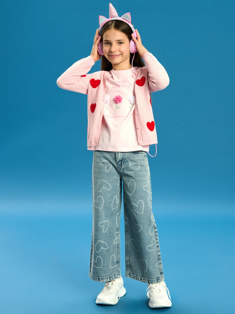 Sinsay Girl's Pink Short-Sleeve T-Shirt With Floral Print | Sinsay In Lebanon