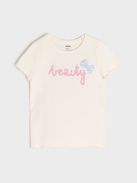 Sinsay Girls Cream Beauty T-Shirt | Sinsay in Lebanon