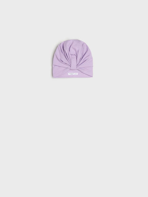 Purple headscarf on a white background