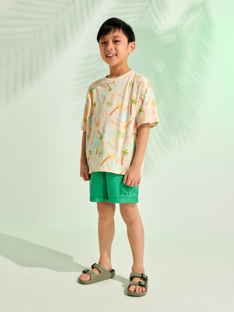 Sinsay Boy's Green Short With Decorative Print | Sinsay In Lebanon