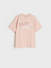 Sinsay Girl's Dusty Pink T-Shirt With Slogan  | Sinsay In Lebanon