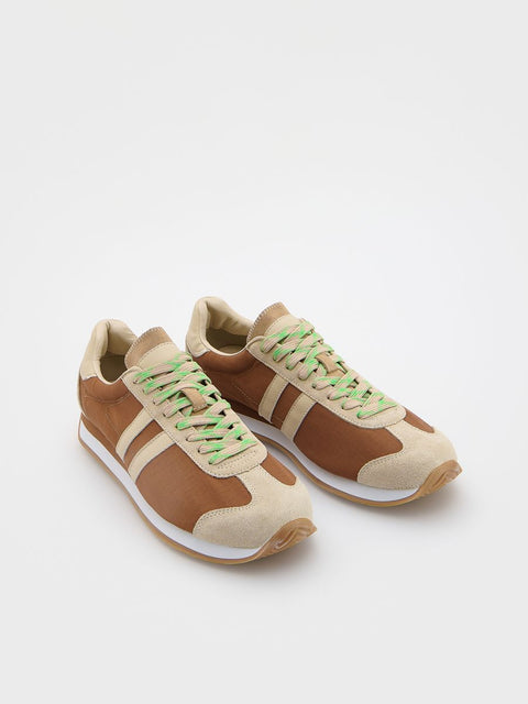 Reserved Men's Brown & Beige Classic Sneakers | Reserved In Lebanon