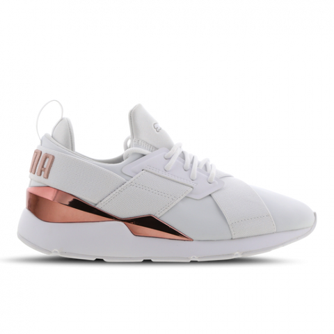 Puma Women's White-Rose Gold Muse Metal Sneakers | Puma In Lebanon