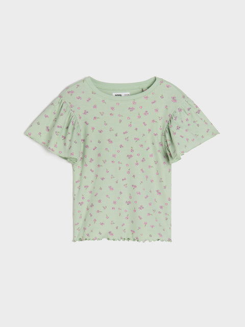Sinsay Baby Girl's Green With Flowers Pink T-Shirts | Sinsay in Lebanon