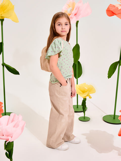 Sinsay Baby Girl's Green With Flowers Pink T-Shirts | Sinsay in Lebanon