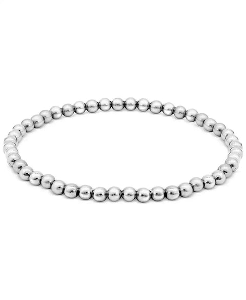 Giani Bernini Women's Silver Polished Beaded Stretch Bracelet | Giani Bernini In Lebanon
