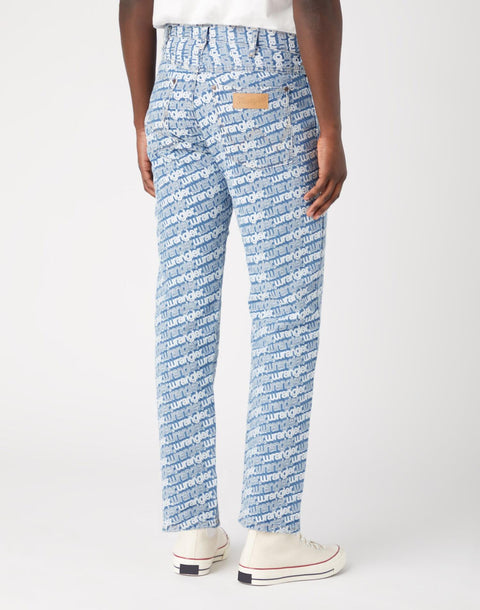 Wrangler Men's Blue & White Frontier 880 Relaxed Straight Jeans | Wrangler In Lebanon
