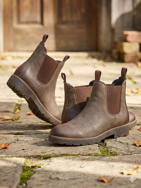Sun + Stone Men's Brown Hawkes Pull-on Chelsea Boots | Sun + Stone In Lebanon