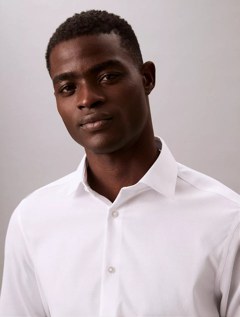 Calvin Klein Men's White Steel Solid Slim Fit Button-Down Shirt | Calvin Klein In Lebanon