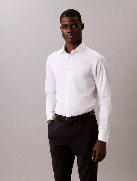 Calvin Klein Men's White Steel Solid Slim Fit Button-Down Shirt | Calvin Klein In Lebanon