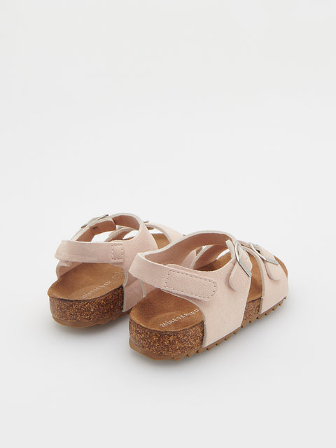 Reserved Baby Girl's Light Pink Suede Sandal | Reserved In Lebanon