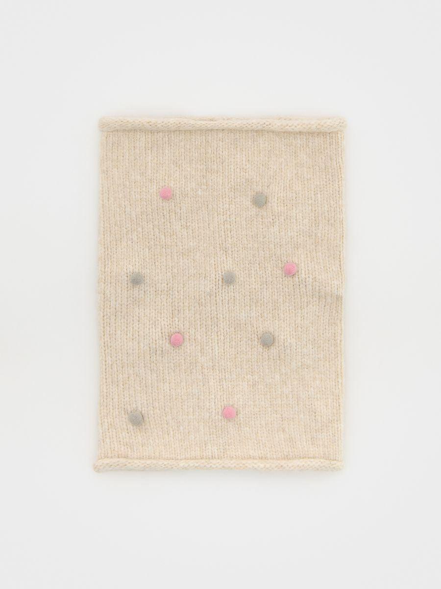 Reserved Girl's Beige Snood Pom Poms Scarves | Reserved In Lebanon