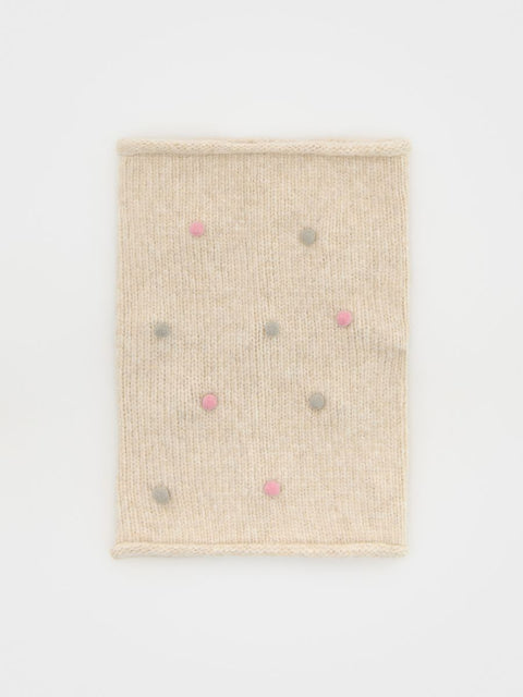 Reserved Girl's Beige Snood Pom Poms Scarves | Reserved In Lebanon