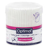Jar of Optimal cotton buds with a white background