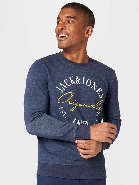 Jack & Jones Men's Navy Long Sleeve Sweatshirt | Jack & Jones In Lebanon
