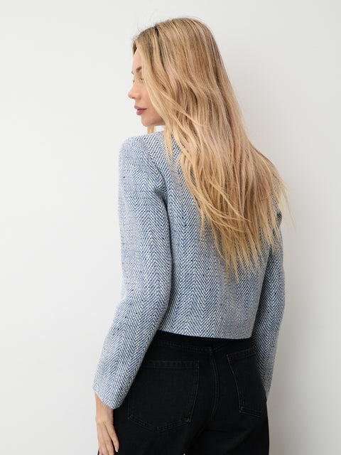 Sinsay Women's Blue lined White Blazer   | Sinsay in Lebanon
