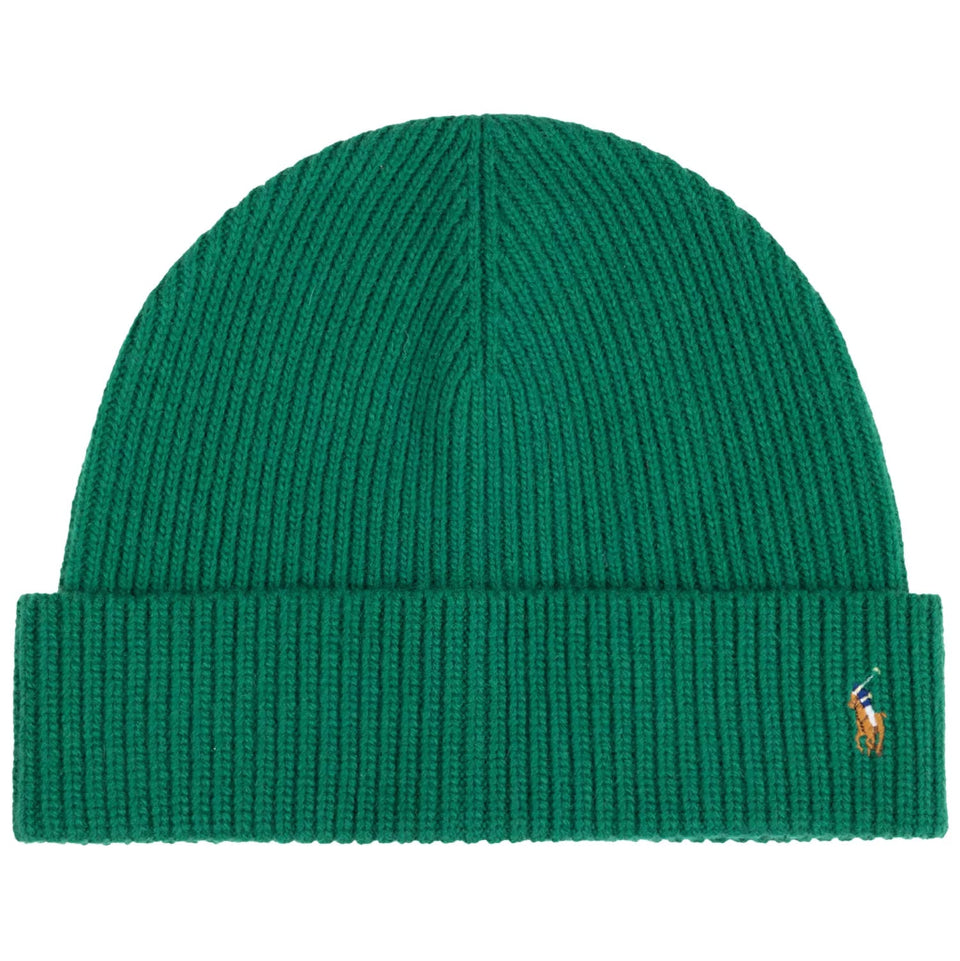 Polo Ralph Lauren Men's Dark Green Merino Wool Cuff Beanie