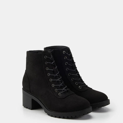 Sinsay Women Black Lace-Up Block Heel Ankle Boots | Sinsay in Lebanon