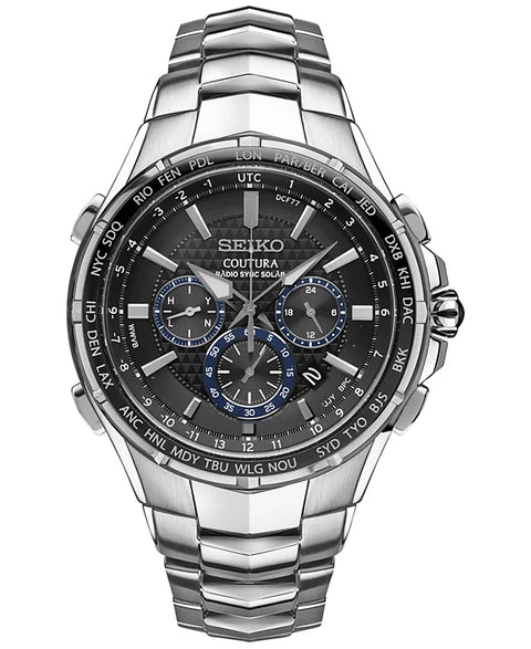 Seiko Men's Solar Chronograph Coutura Stainless Steel Bracelet Watch 45mm | Seiko In Lebanon