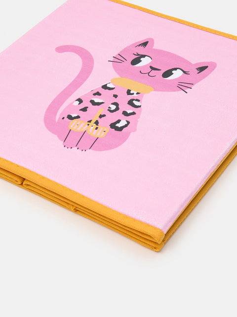 Sinsay Orange/Pink Cat Printed Storage Box | Sinsay In Lebanon