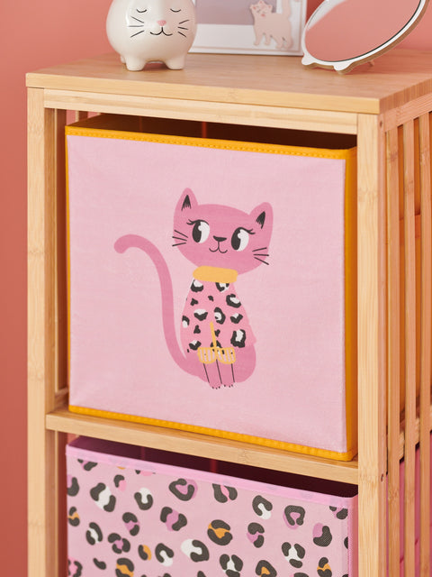 Sinsay Orange/Pink Cat Printed Storage Box | Sinsay In Lebanon