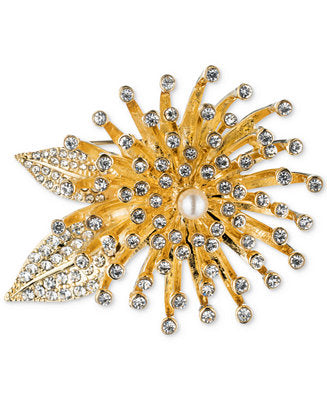 Anne Klein Women's Gold Crystal Flower Brooch Pin |Anne Klein in Lebanon