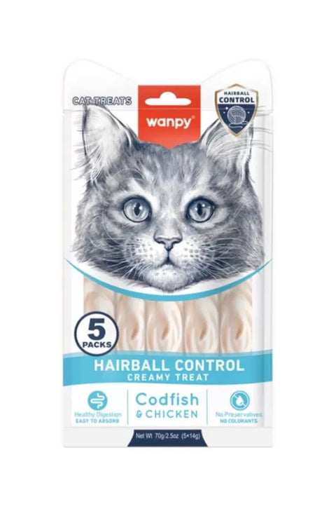 Wanpy Hairball Control Creamy Treat For Cats 70g | Wanpy In Lebanon