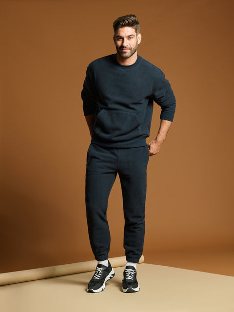 Sinsay Men's Navy Tie Waist Belt Sweatpants   | Sinsay in Lebanon