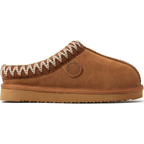 Fireside by Dearfoams Women's Tan Greta Genuine Shearling Clog With Taping Slippers | Fireside by Dearfoams In Lebanon